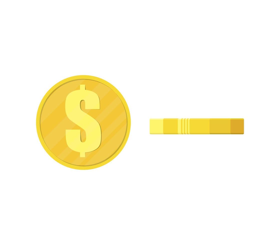 Dollar money in gold. Economy, finance, money pictogram. vector