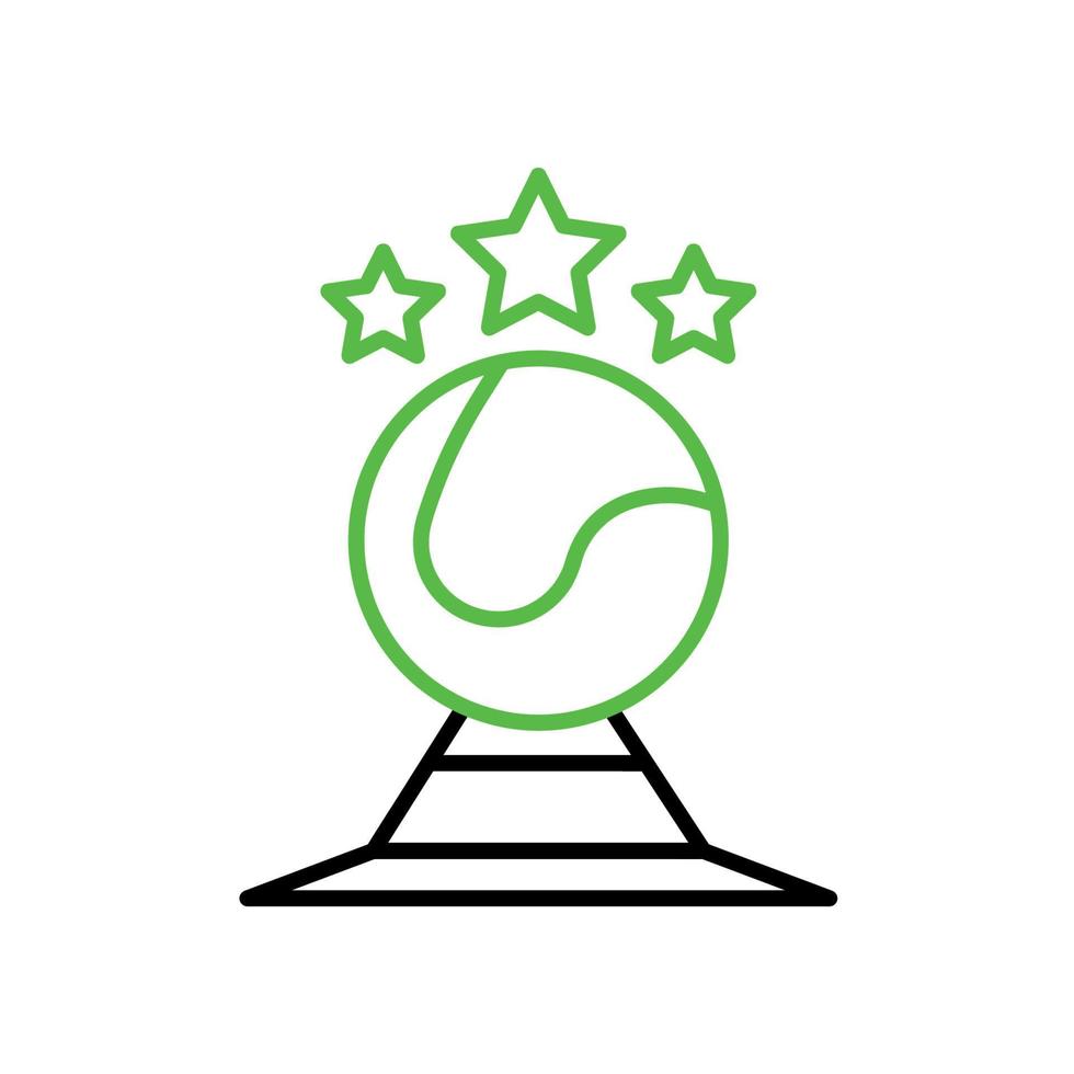 Tennis trophy icon with tennis ball. This icon is the symbol of your tennis match. Sports competition icon. Editable Stroke. Logo, web and app. vector