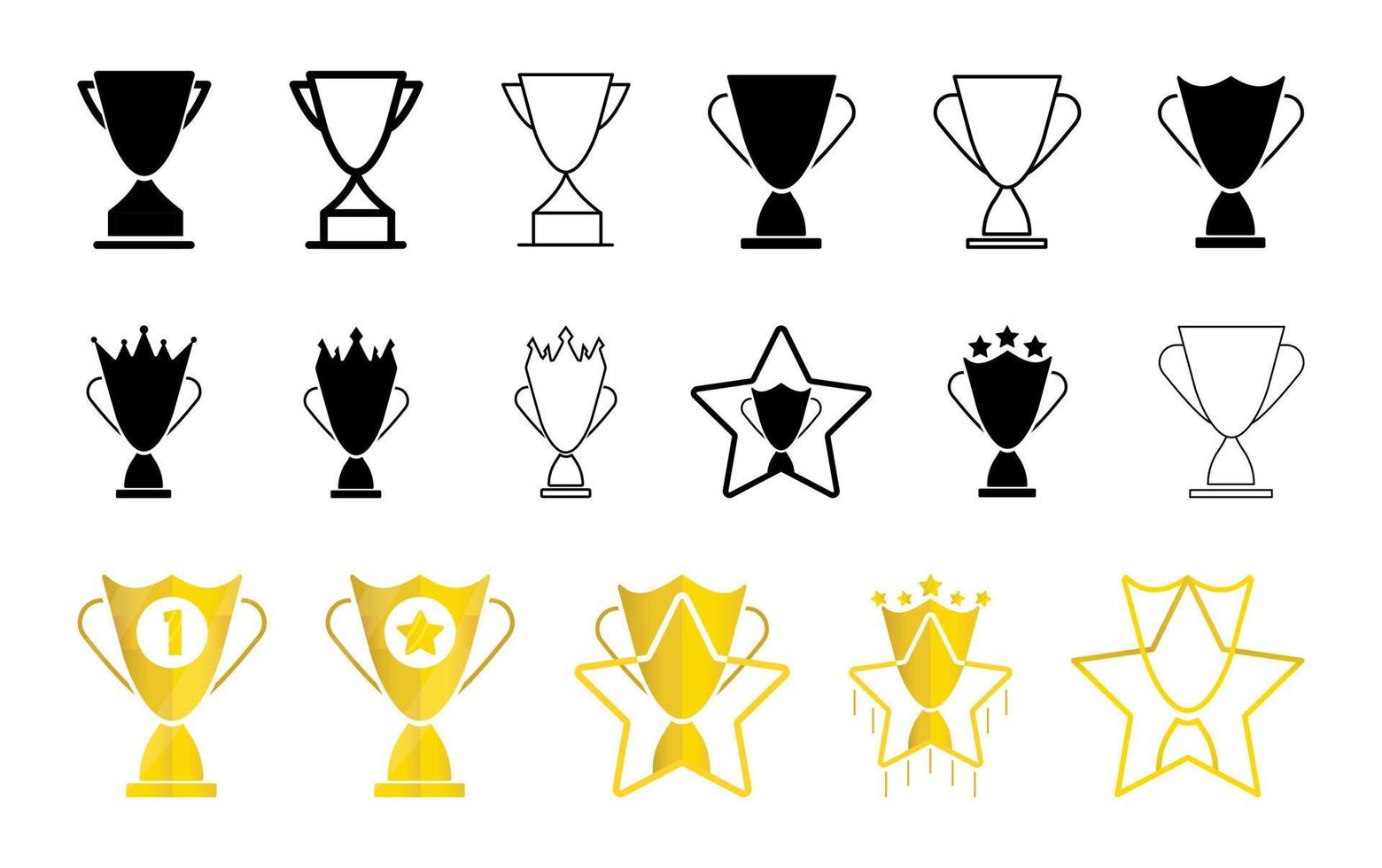 Big set of trophy. Includes such Icons as cup, victory, prize and more. vector