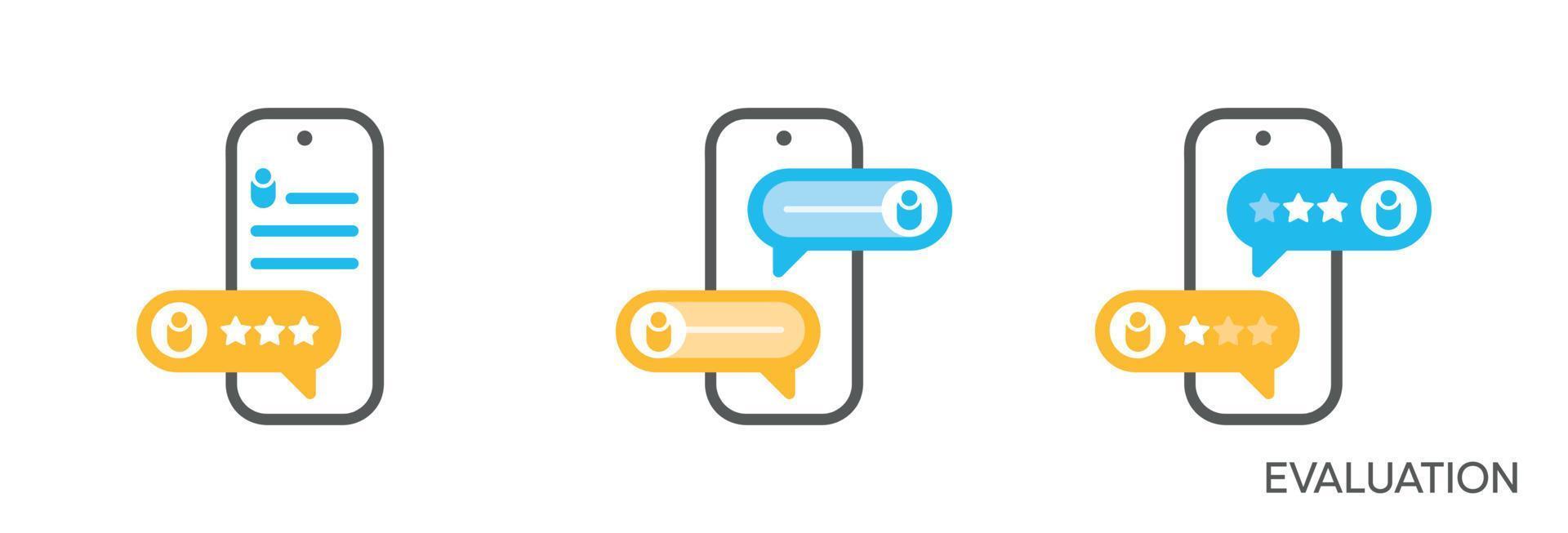 Slide button application. Star Feedback Speech Bubble Icon Vector Design. Comment icon vector. Speech bubble icon symbol.