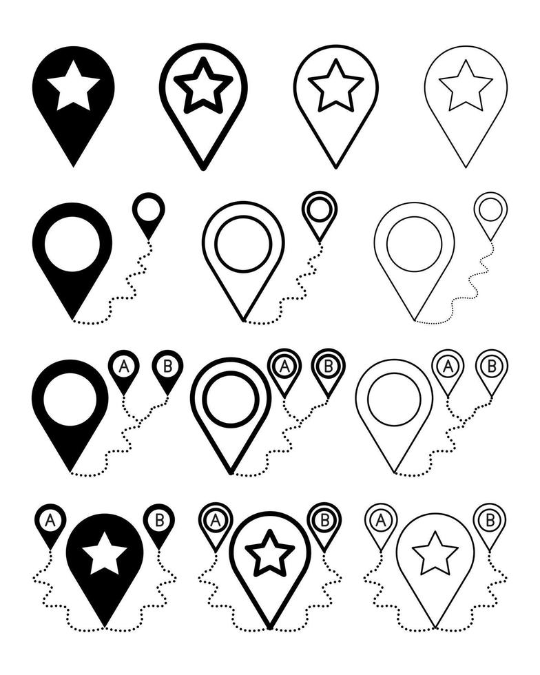 Move from one place to another. Location sign icon. Map location sign. vector