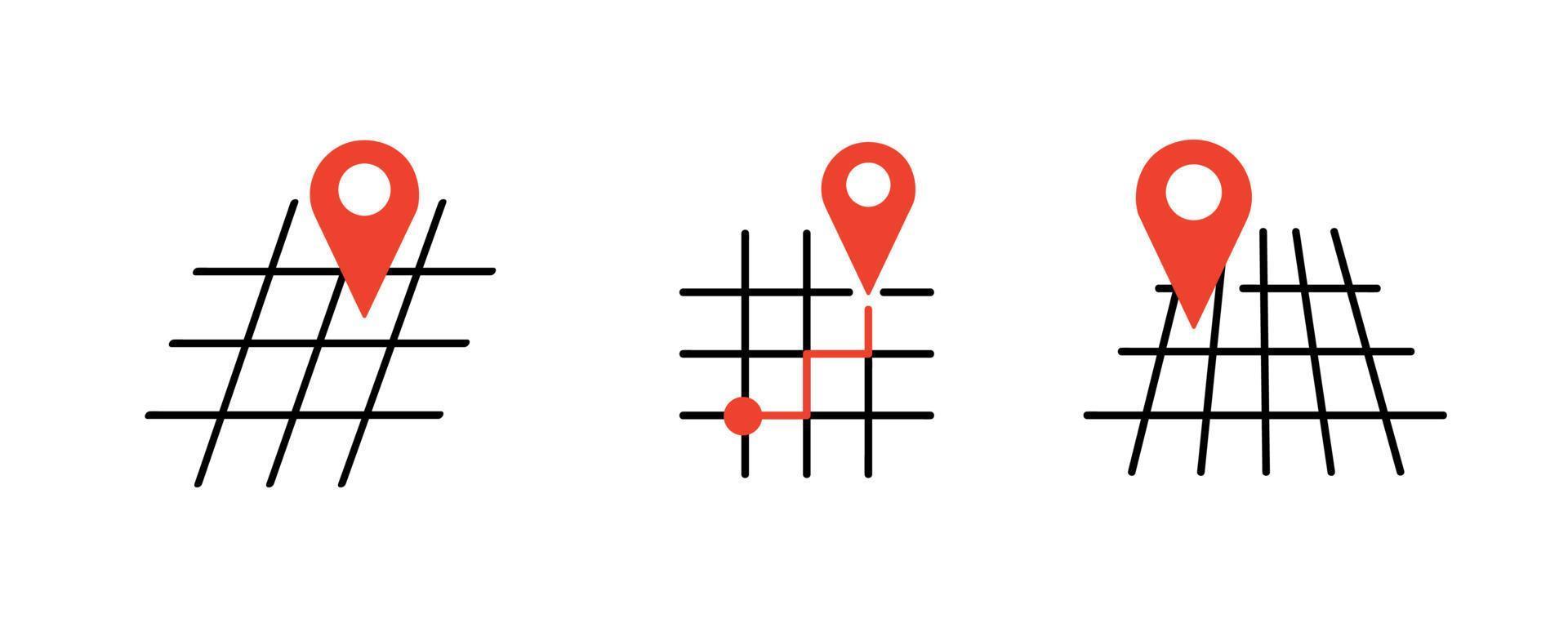 Such Icons include topics such as land geolocation and position initialization on the map. vector