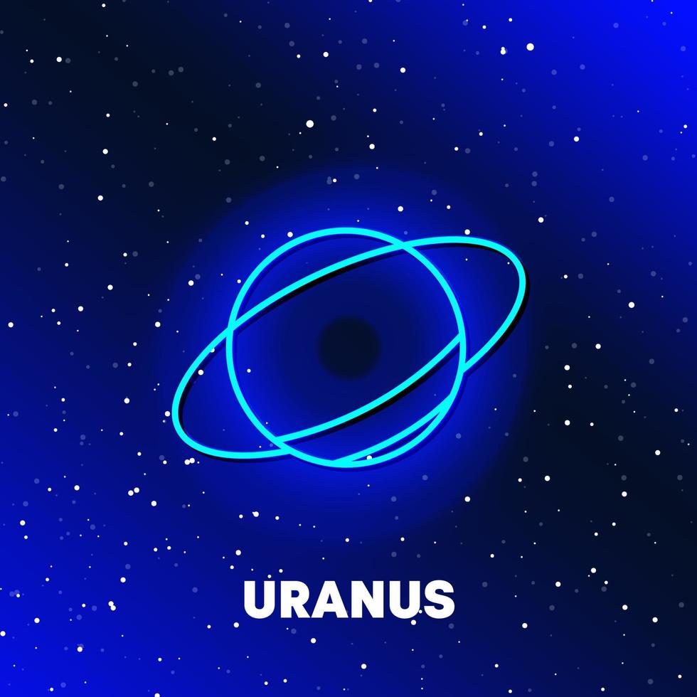 Uranus planet neon icon design. Space and planets and universe concept. Web elements in neon style icons. Realistic icon for websites, web design, mobile app, info graphics. vector