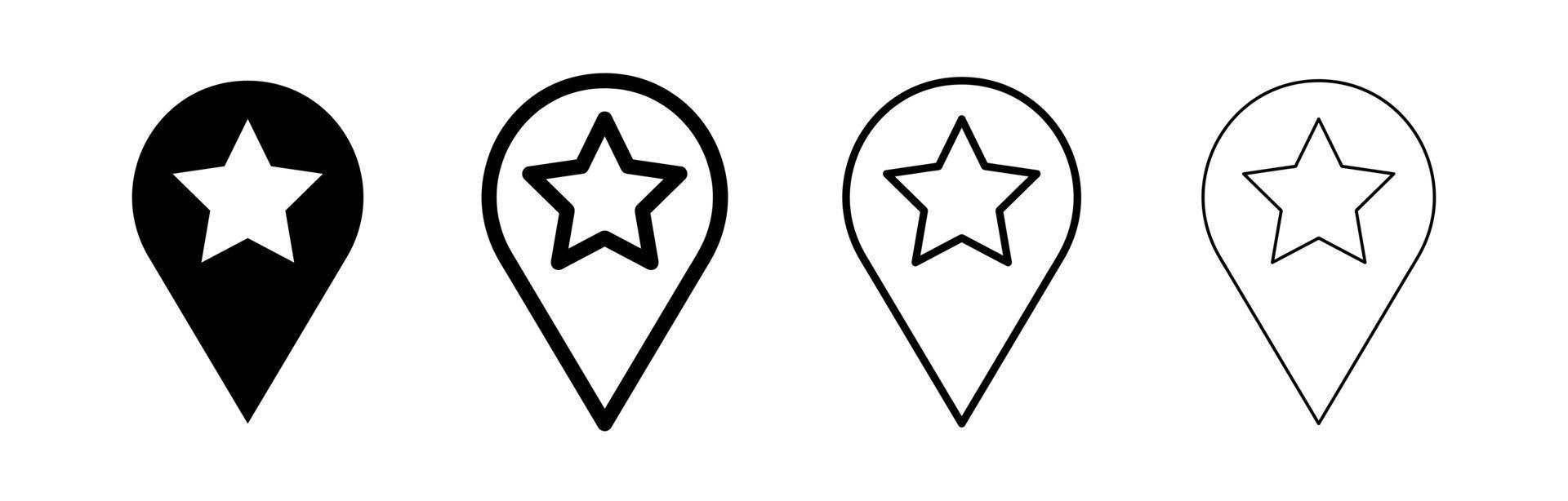 Star location sign icon. Map location sign. vector