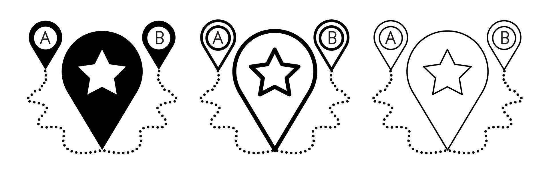 Map location sign. The star has declared the vector icon of simple location points.