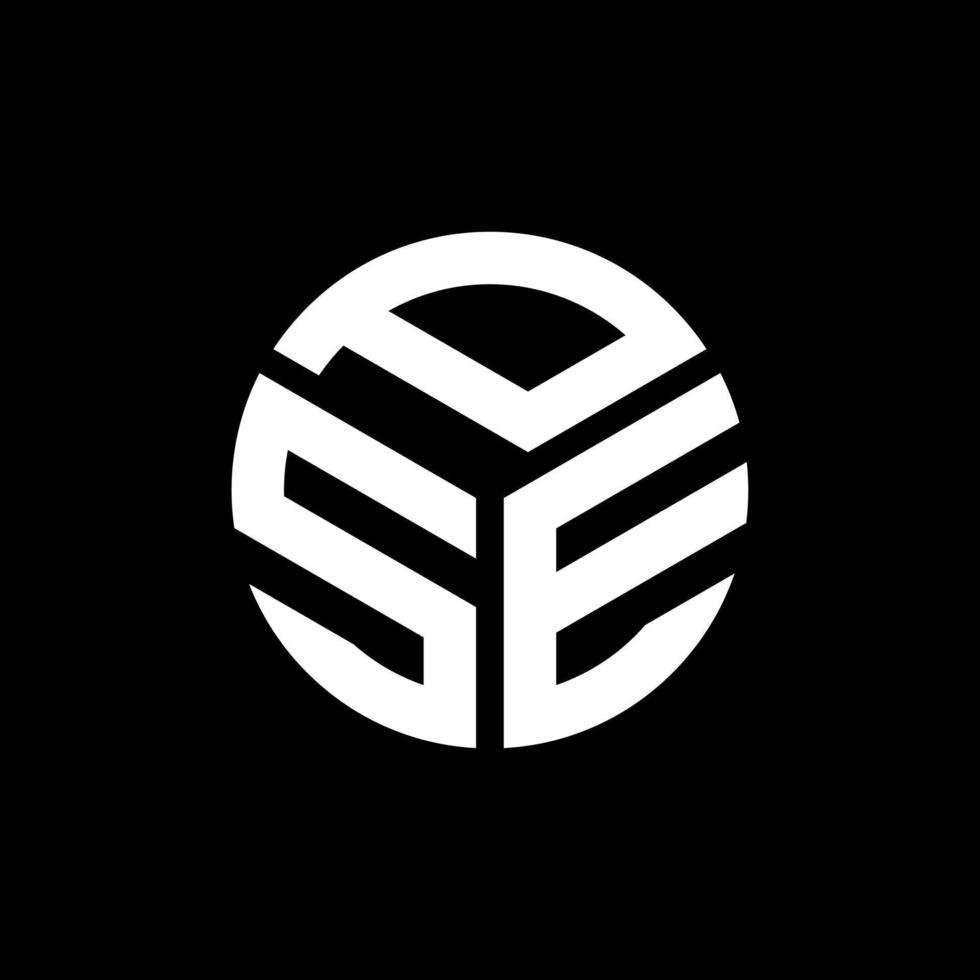diseño de logotipo de letra pse sobre fondo negro. concepto de logotipo de letra inicial creativa pse. diseño de letra pse. vector