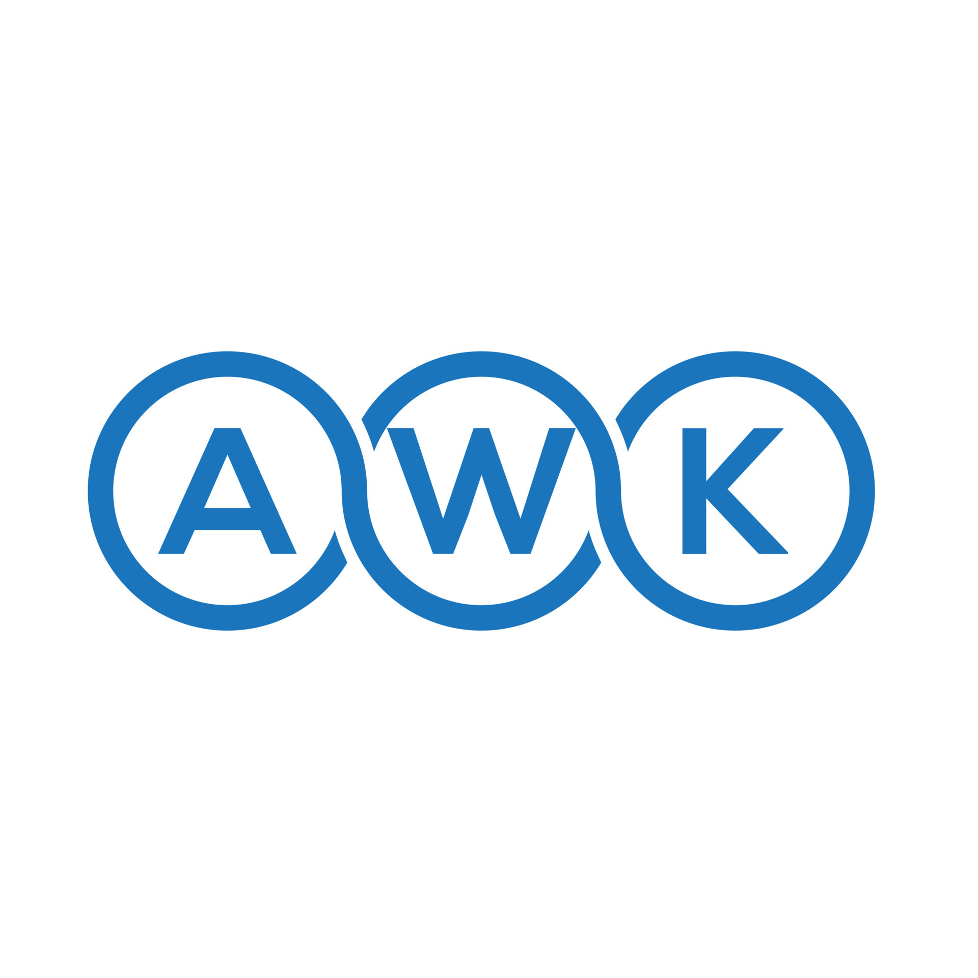 AWK letter logo design on white background. AWK creative initials ...