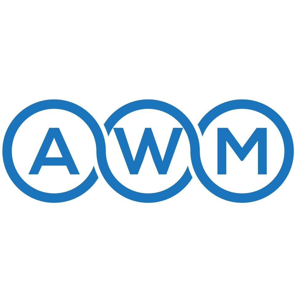 diseño de logotipo de letra awm sobre fondo blanco. concepto de logotipo de letra de iniciales creativas awm. diseño de letras awm. vector
