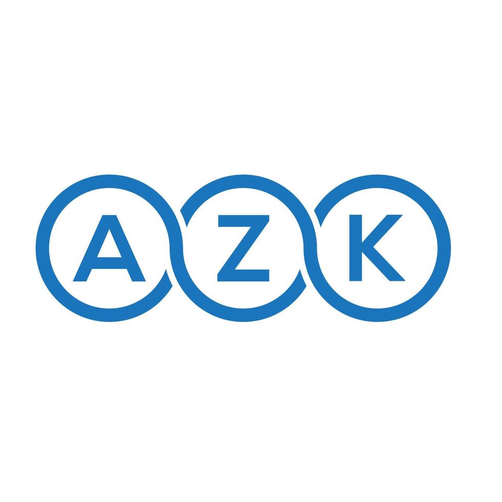 diseño de logotipo de letra azk sobre fondo blanco. concepto de logotipo de letra de iniciales creativas azk. diseño de letras azk. vector