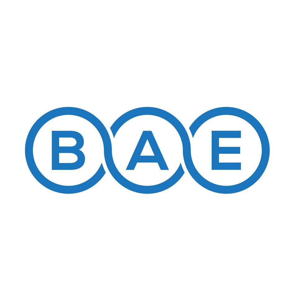 diseño de logotipo de letra bae sobre fondo blanco. concepto de logotipo de letra inicial creativa bae. diseño de letras bae. vector