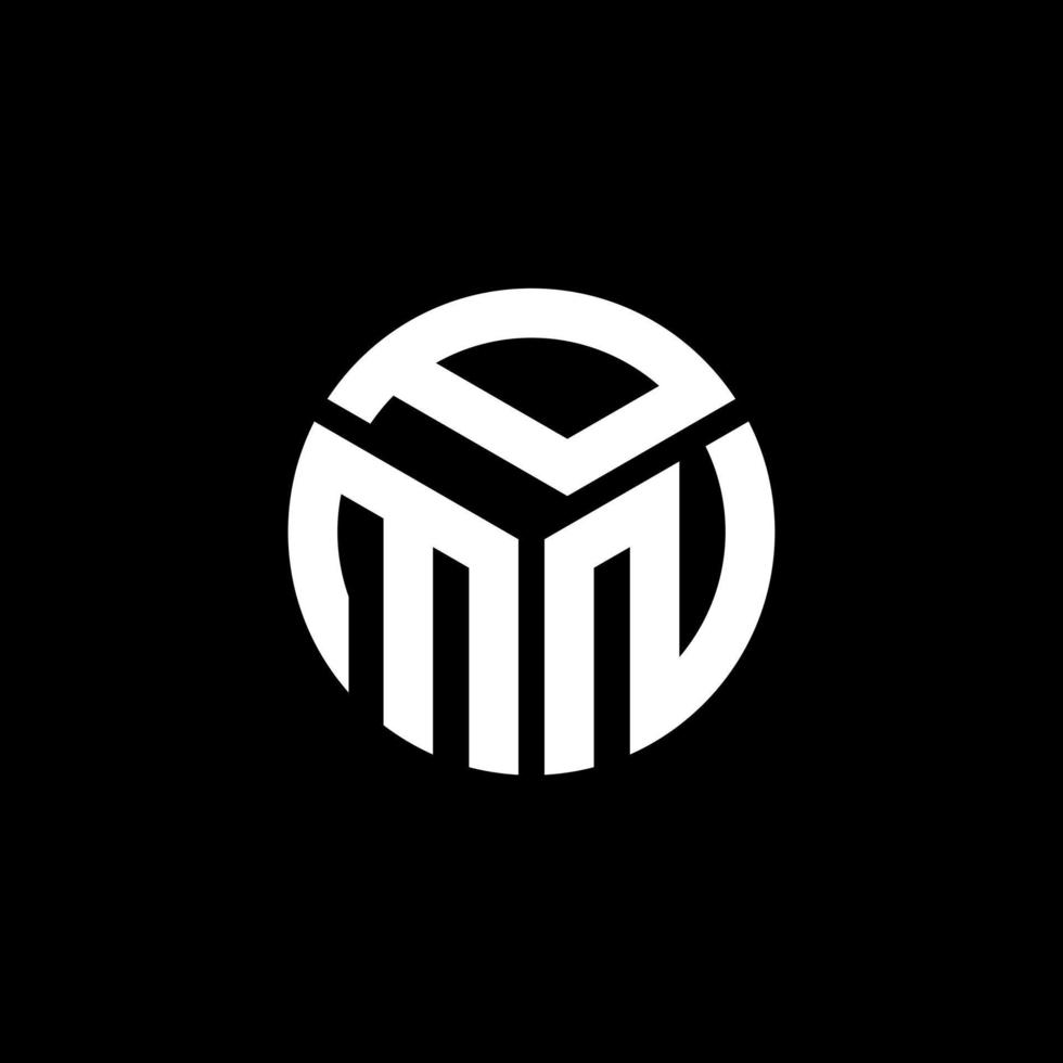 diseño de logotipo de letra pmn sobre fondo negro. concepto de logotipo de letra de iniciales creativas pmn. diseño de letras pmn. vector