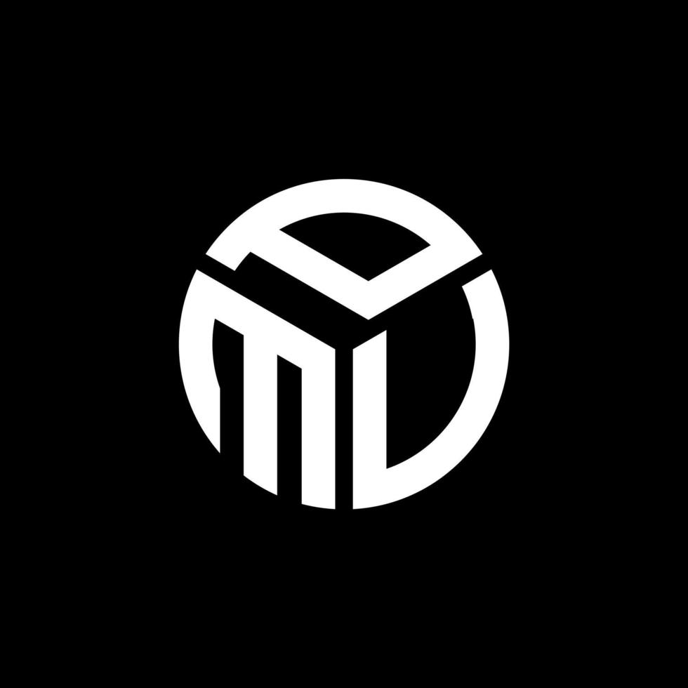 PMU letter logo design on black background. PMU creative initials letter logo concept. PMU letter design. vector