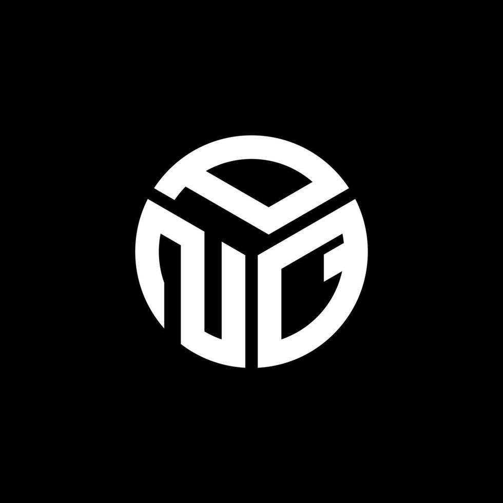 PNQ letter logo design on black background. PNQ creative initials letter logo concept. PNQ letter design. vector