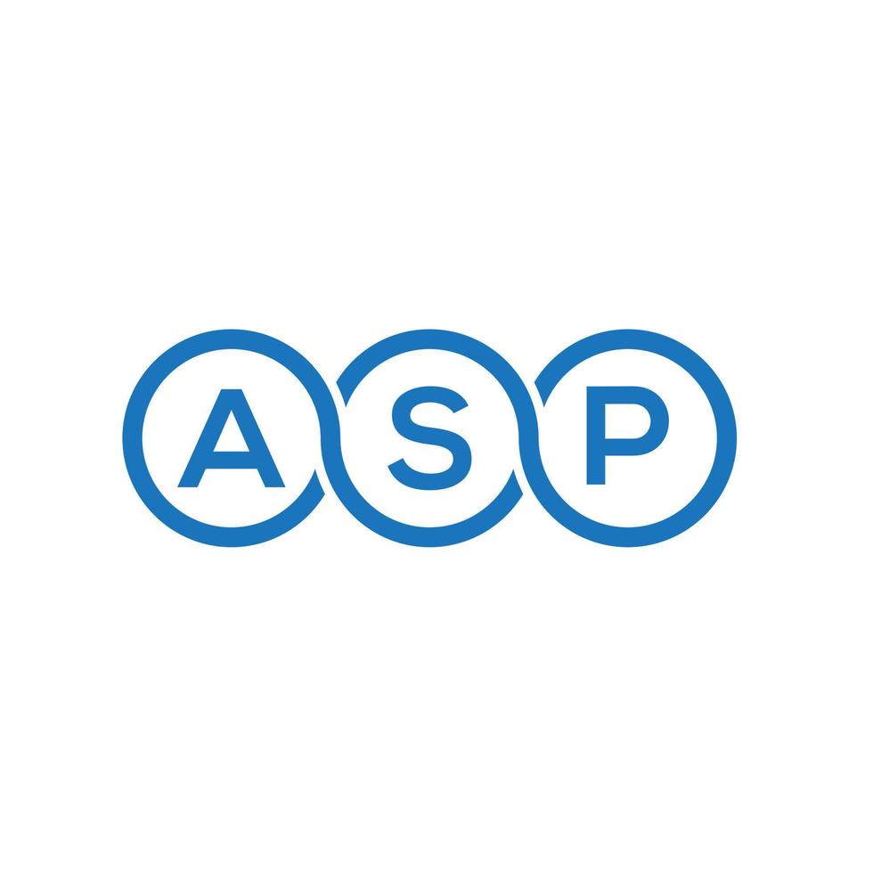 diseño de logotipo de letra asp sobre fondo blanco. concepto de logotipo de letra de iniciales creativas asp. diseño de letras asp. vector