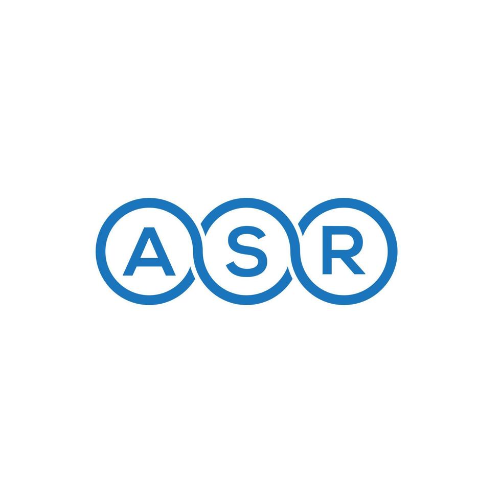 diseño de logotipo de letra asr sobre fondo blanco. concepto de logotipo de letra de iniciales creativas asr. diseño de letras asr. vector