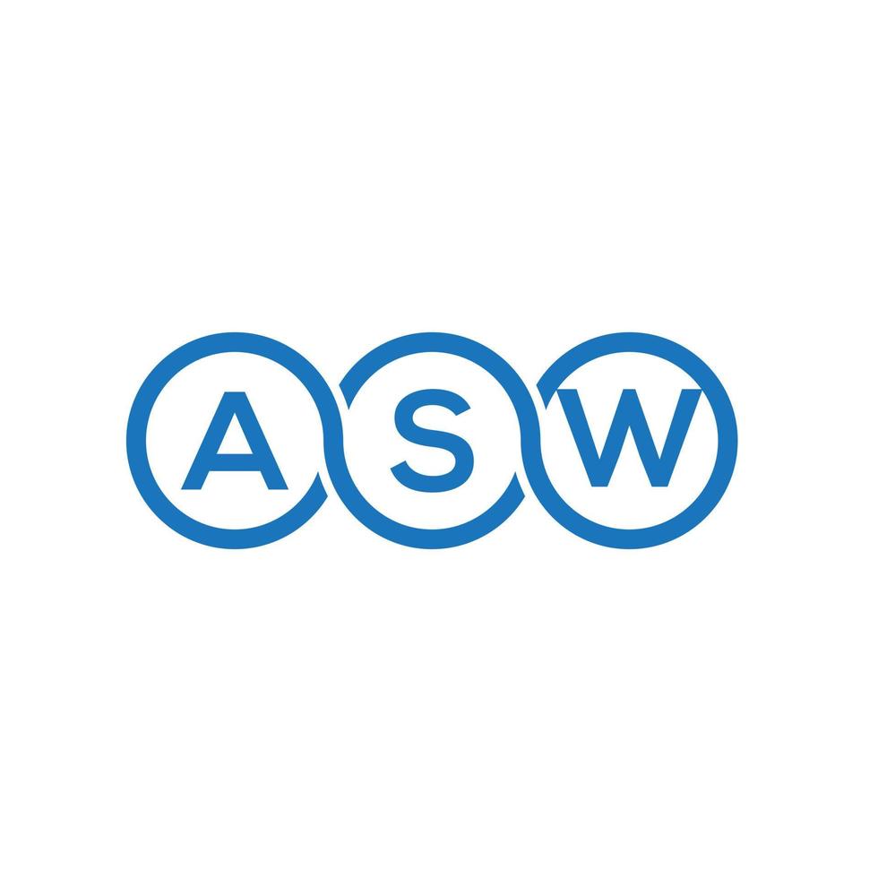 diseño de logotipo de letra asw sobre fondo blanco. concepto de logotipo de letra de iniciales creativas asw. diseño de letras asw. vector