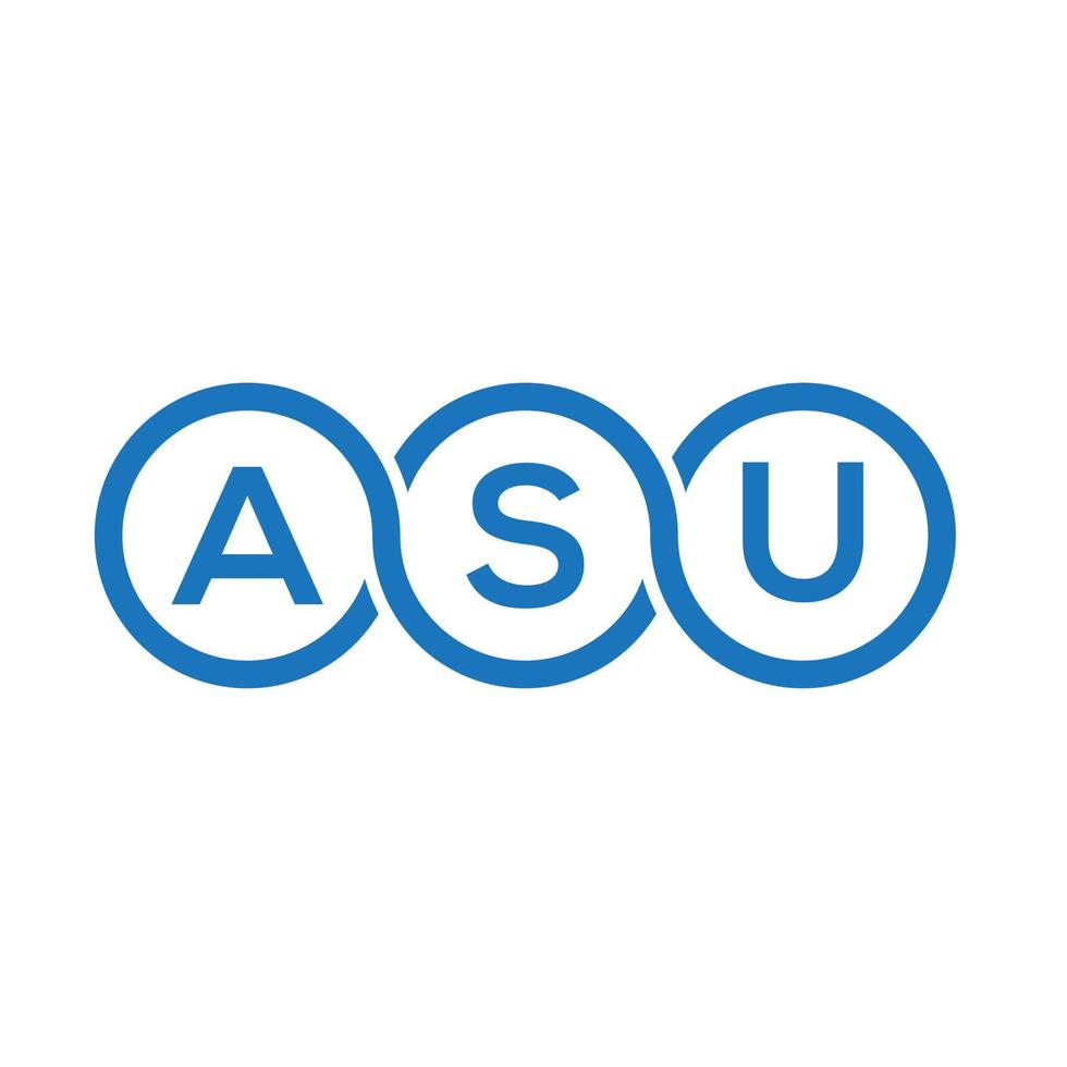 diseño de logotipo de letra asu sobre fondo blanco. concepto de logotipo de letra de iniciales creativas de asu. diseño de letras asu. vector