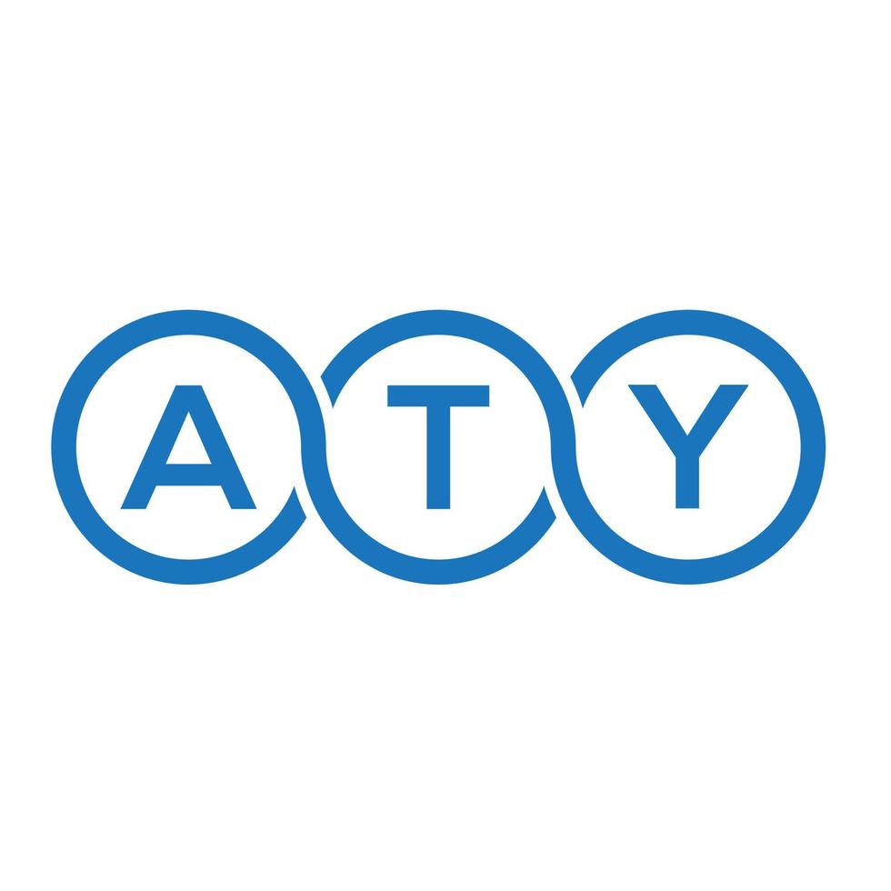 diseño de logotipo de letra aty sobre fondo blanco. concepto creativo del logotipo de la letra de las iniciales aty. diseño de letra aty. vector