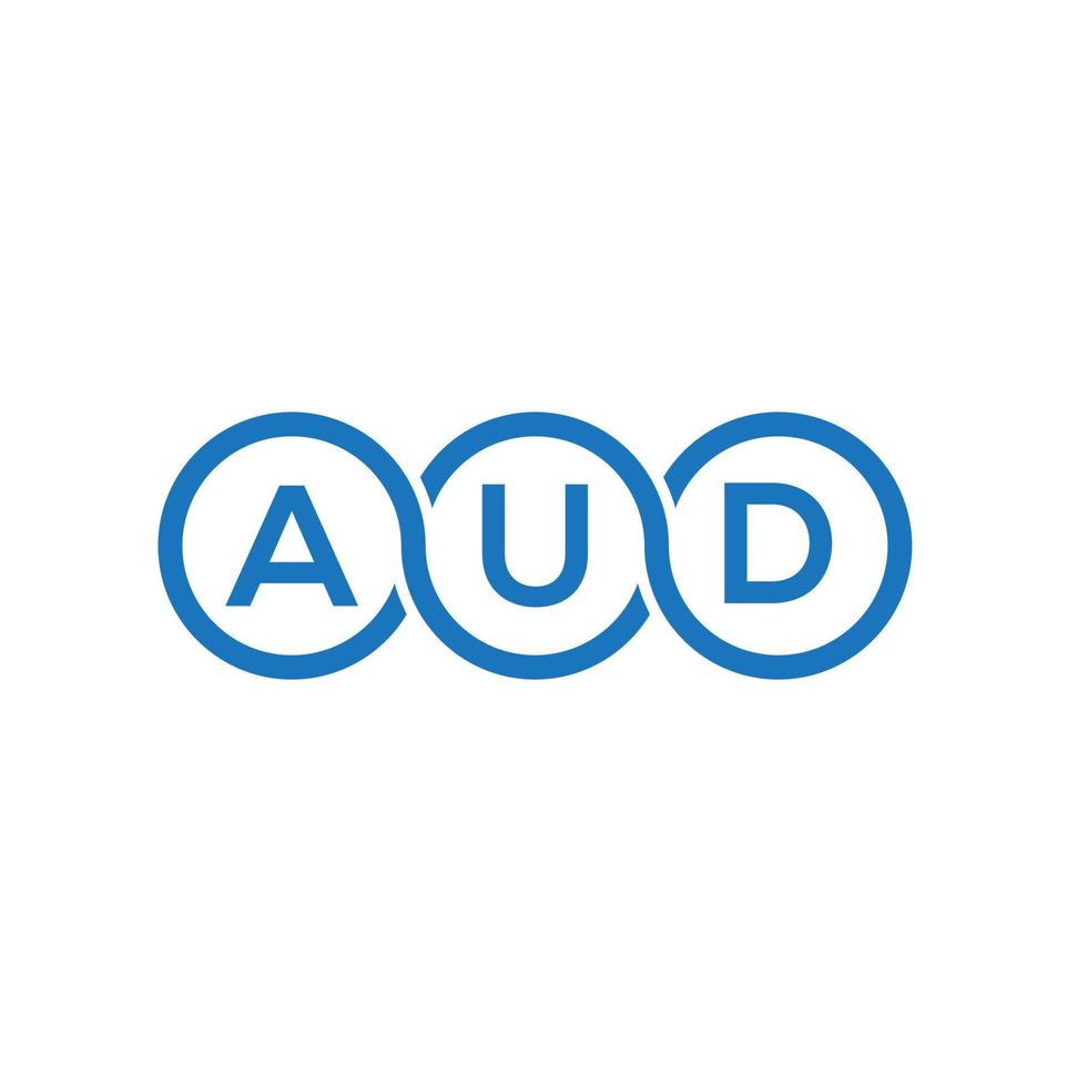 diseño de logotipo de letra aud sobre fondo blanco. concepto de logotipo de letra de iniciales creativas aud. diseño de carta aud. vector