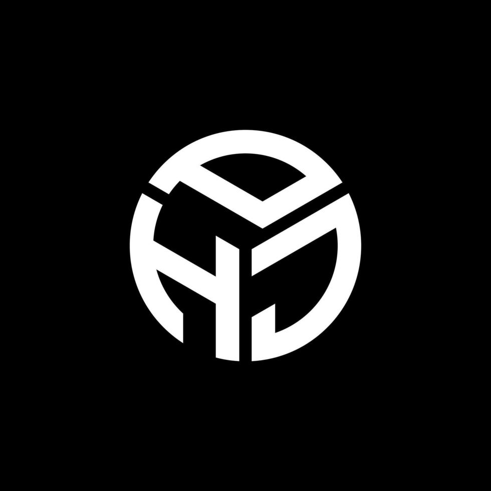 PHJ letter logo design on black background. PHJ creative initials letter logo concept. PHJ letter design. vector