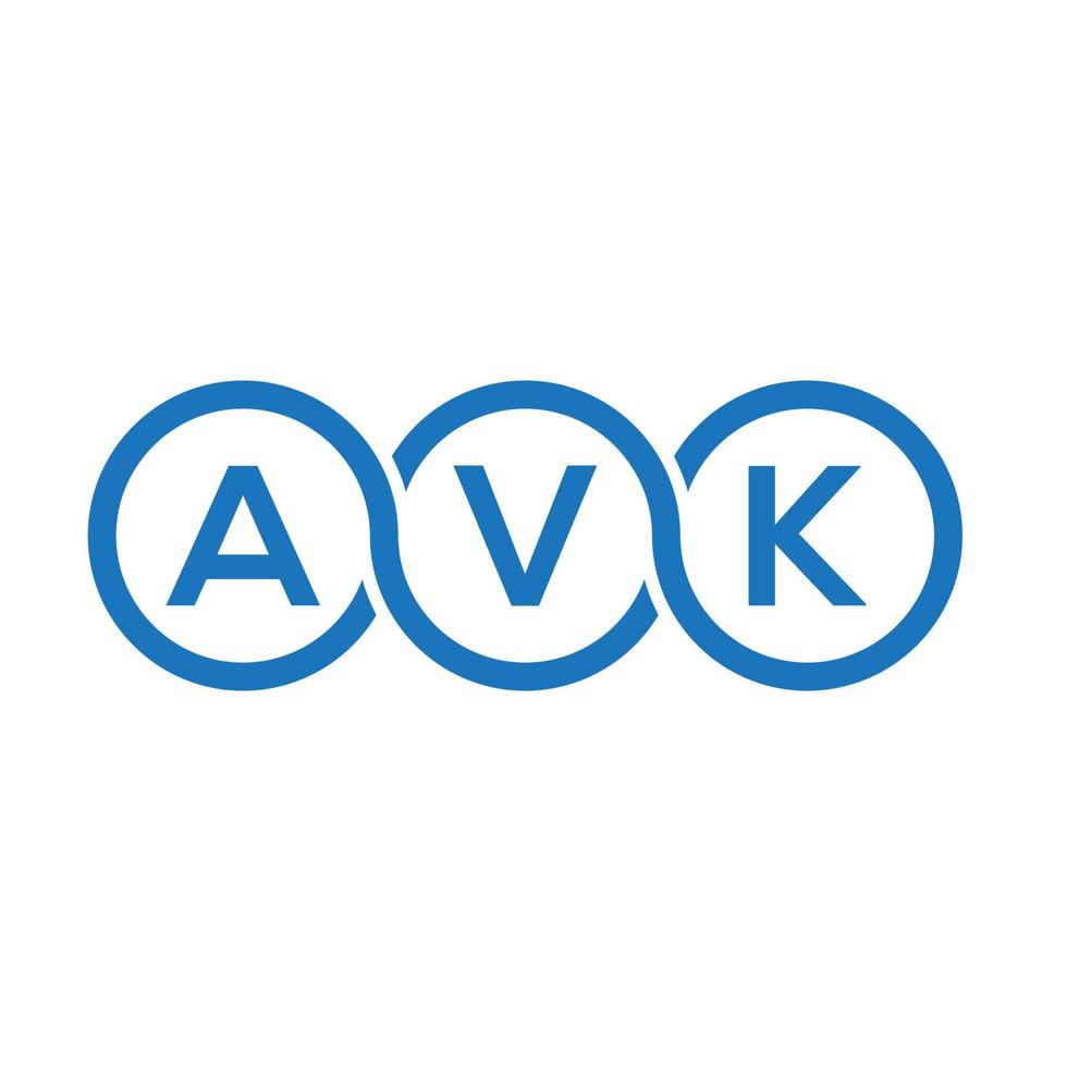 diseño de logotipo de letra avk sobre fondo blanco. concepto de logotipo de letra de iniciales creativas avk. diseño de letras avk. vector