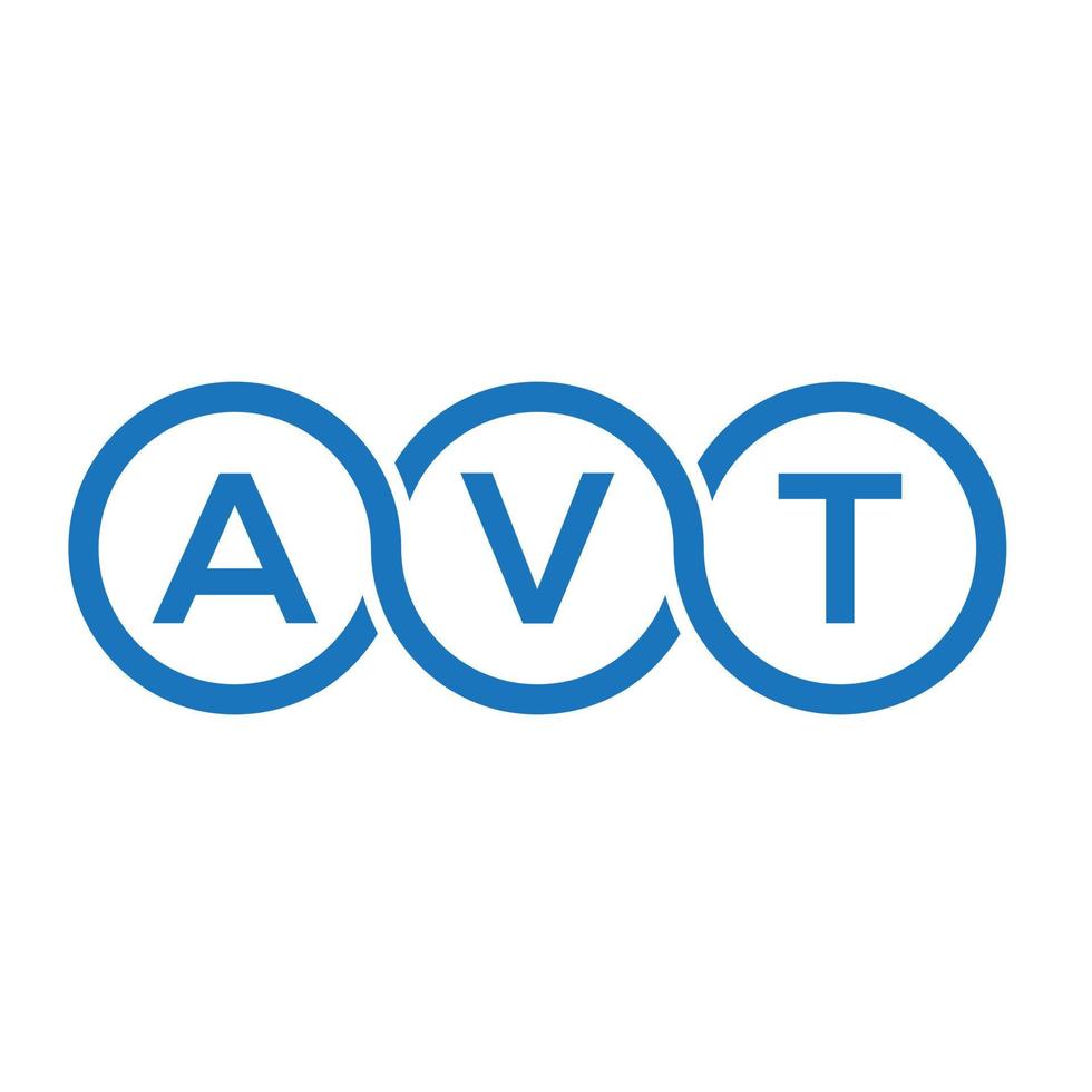 diseño de logotipo de letra avt sobre fondo blanco. concepto de logotipo de letra de iniciales creativas avt. diseño de letras avt. vector