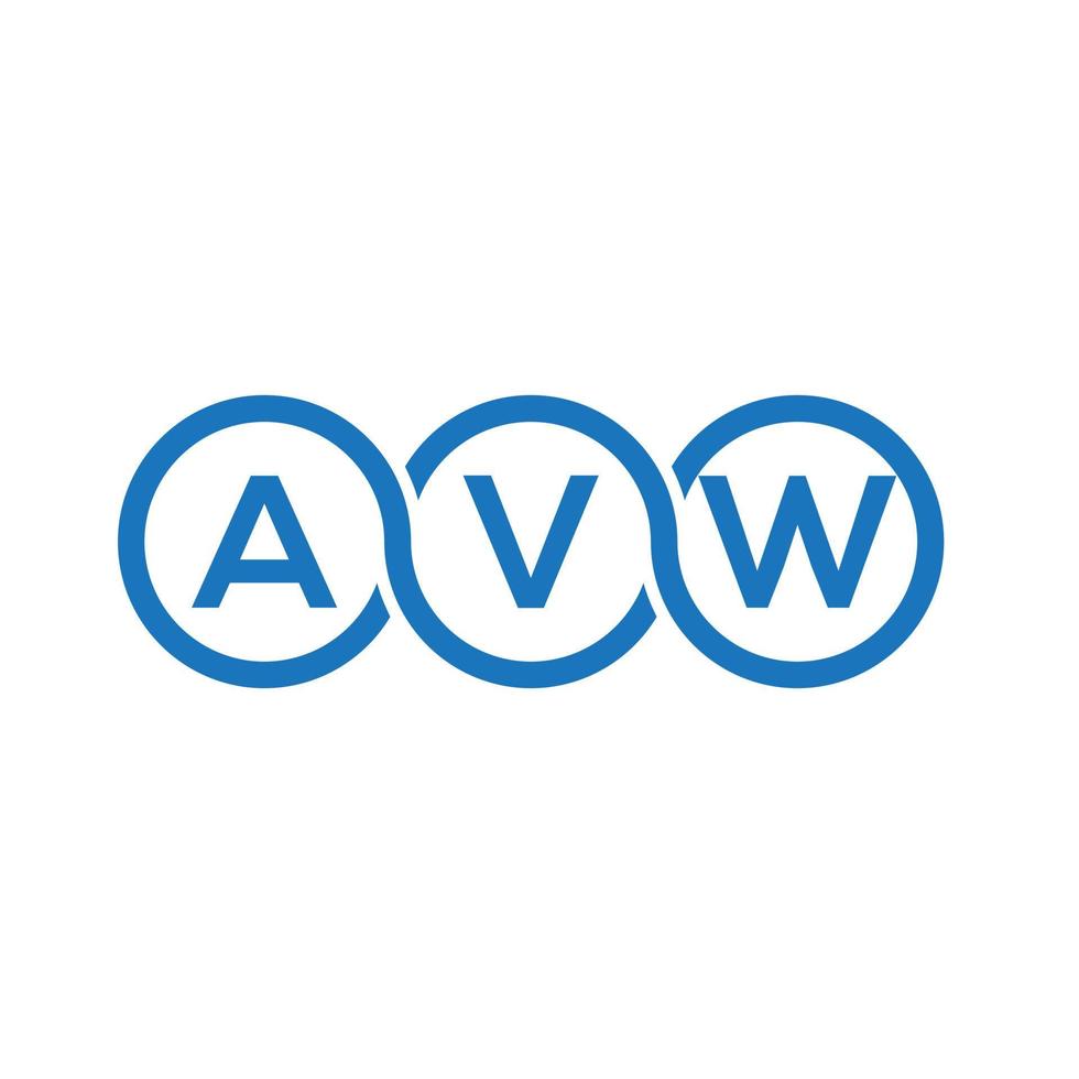 AVW letter logo design on white background. AVW creative initials letter logo concept. AVW letter design. vector