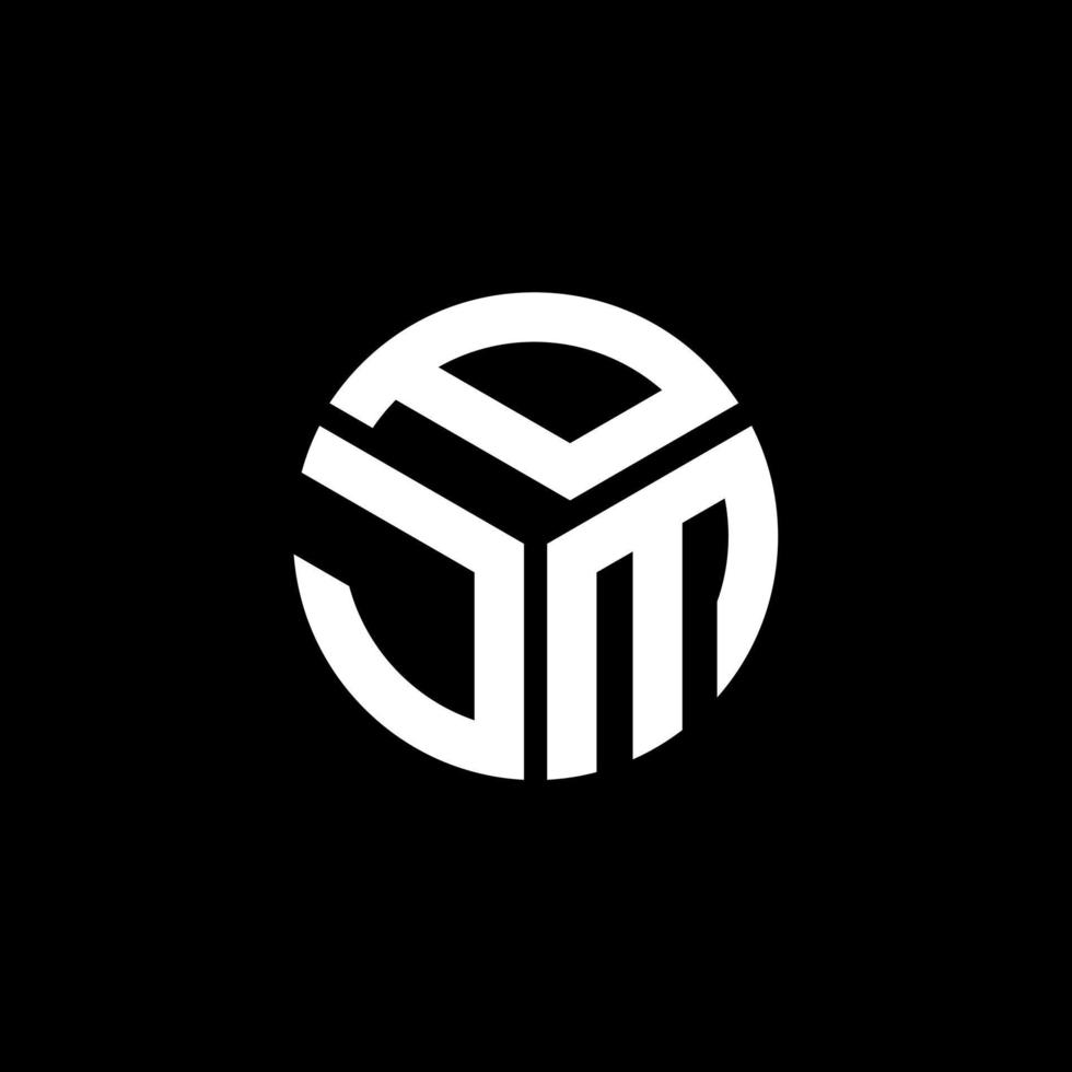 diseño de logotipo de letra pjm sobre fondo negro. concepto de logotipo de letra de iniciales creativas pjm. diseño de letras pjm. vector