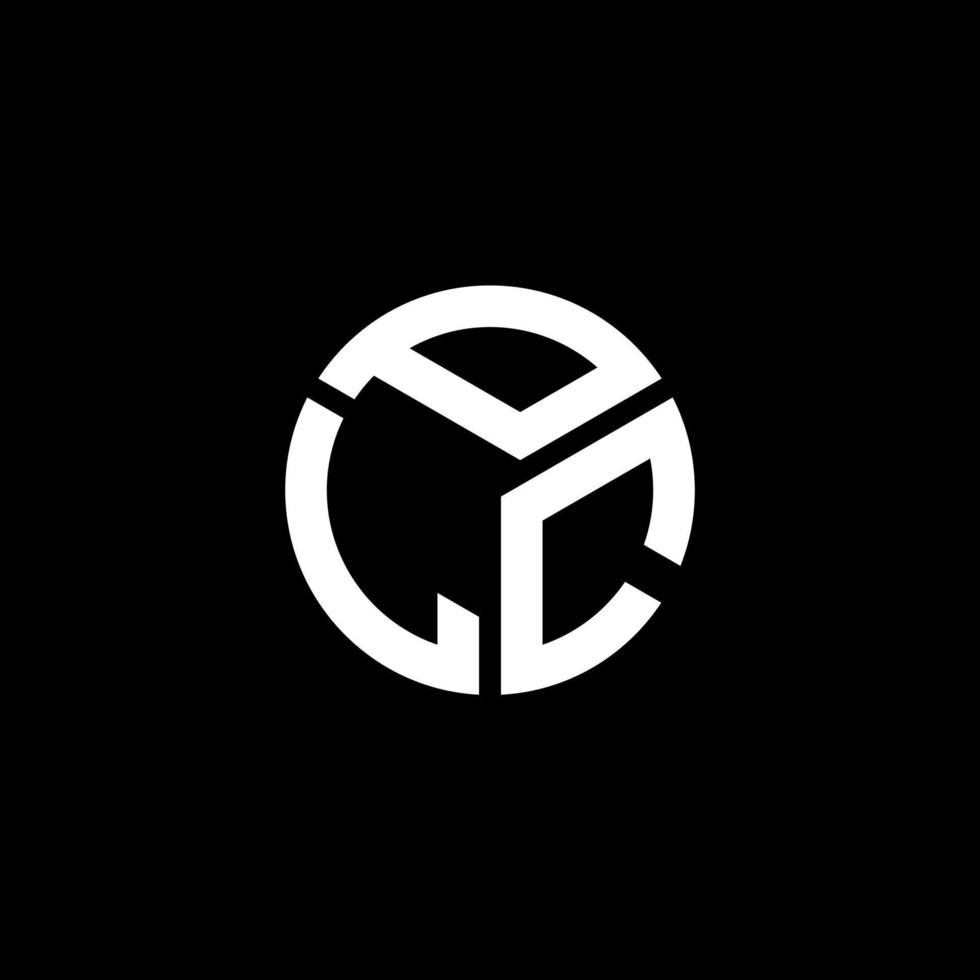 diseño de logotipo de letra plc sobre fondo negro. concepto de logotipo de letra de iniciales creativas de plc. diseño de carta plc. vector