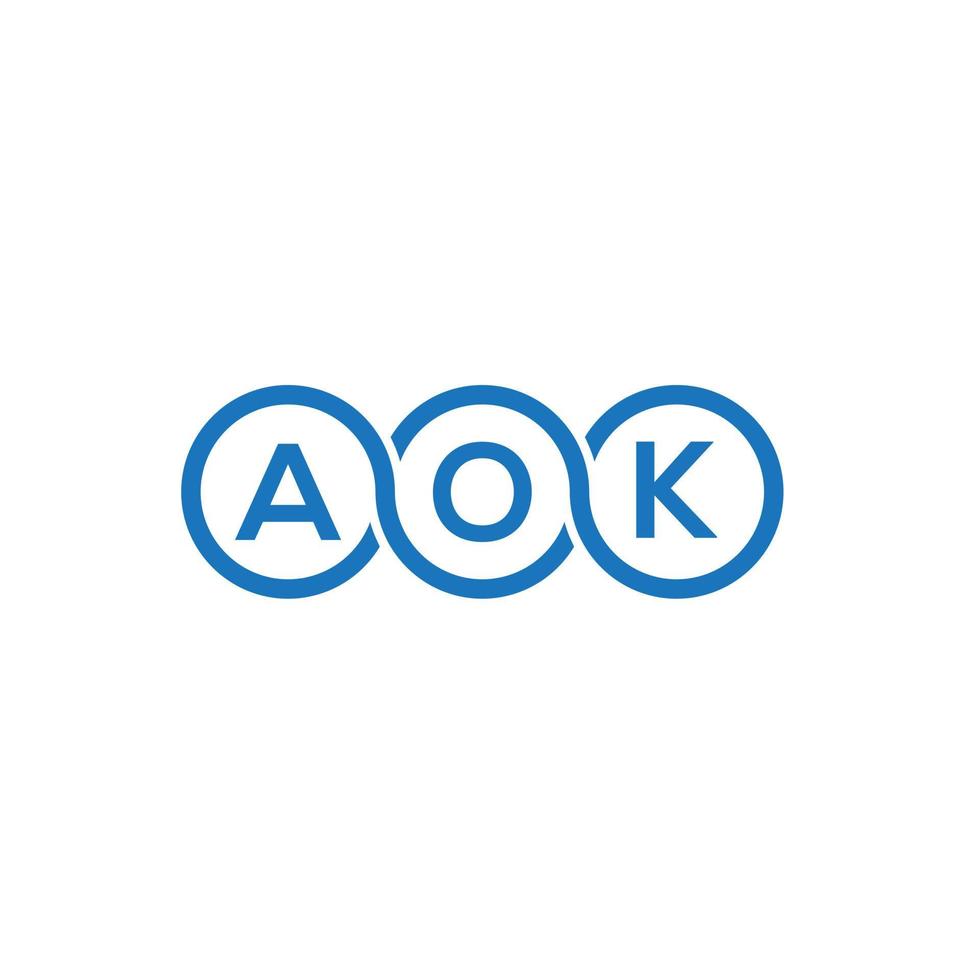 diseño de logotipo de letra aok sobre fondo blanco. aok concepto creativo del logotipo de la letra inicial. aok diseño de letras. vector