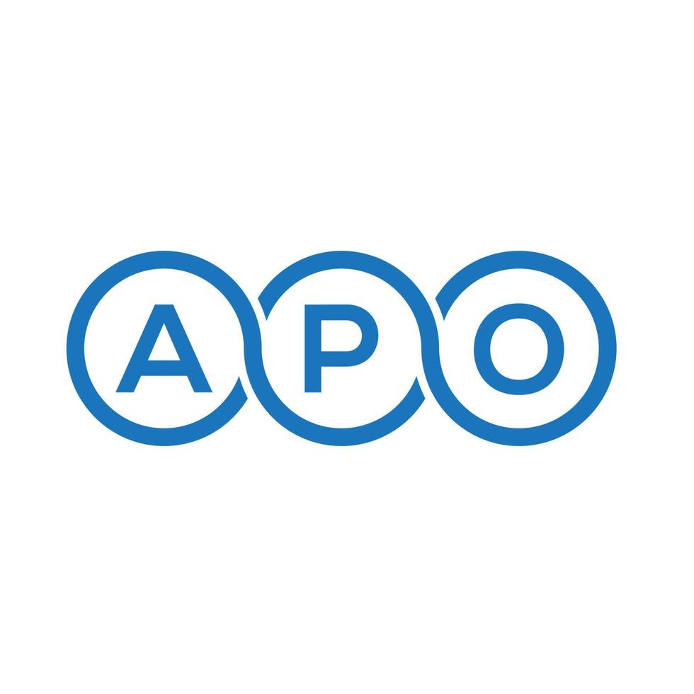 diseño de logotipo de letra apo sobre fondo blanco. concepto de logotipo de letra inicial creativa apo. diseño de letras apo. vector