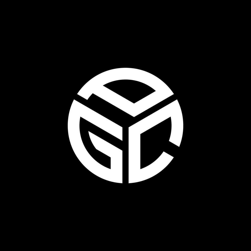 diseño de logotipo de letra pgc sobre fondo negro. concepto de logotipo de letra de iniciales creativas pgc. diseño de letras pgc. vector