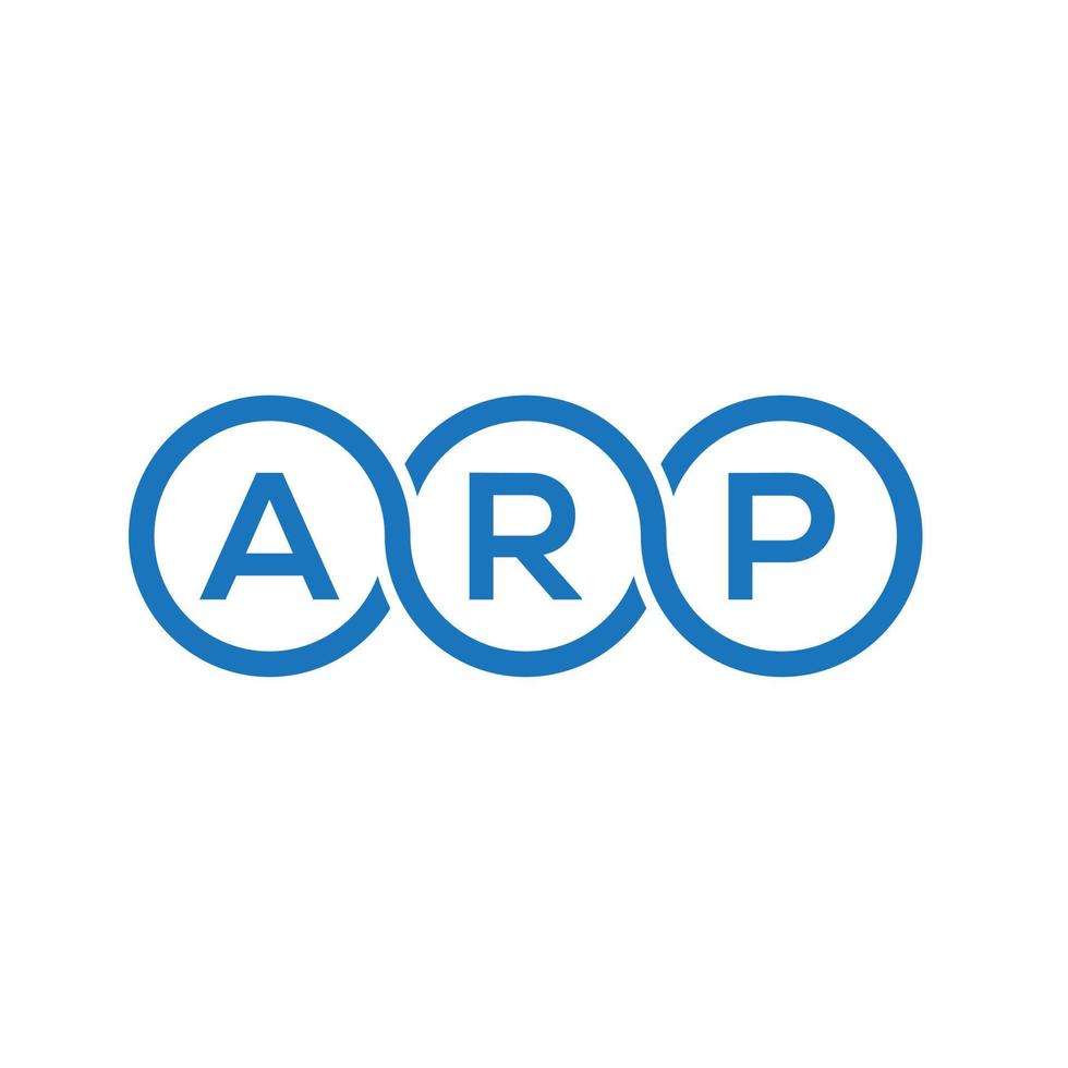 diseño de logotipo de letra arp sobre fondo blanco. concepto de logotipo de letra de iniciales creativas arp. diseño de letras arp. vector