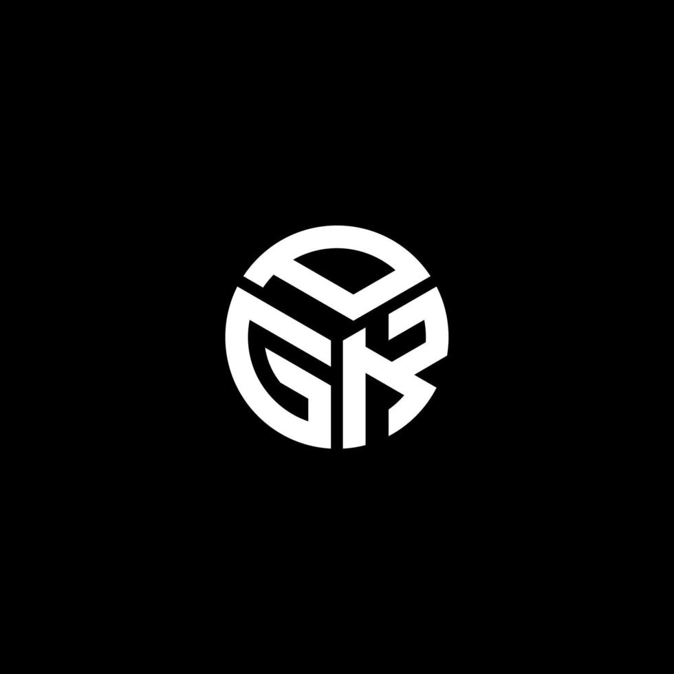 PGK letter logo design on black background. PGK creative initials letter logo concept. PGK letter design. vector