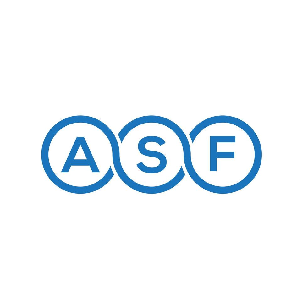 diseño de logotipo de letra asf sobre fondo blanco. concepto de logotipo de letra de iniciales creativas asf. diseño de letras asf. vector