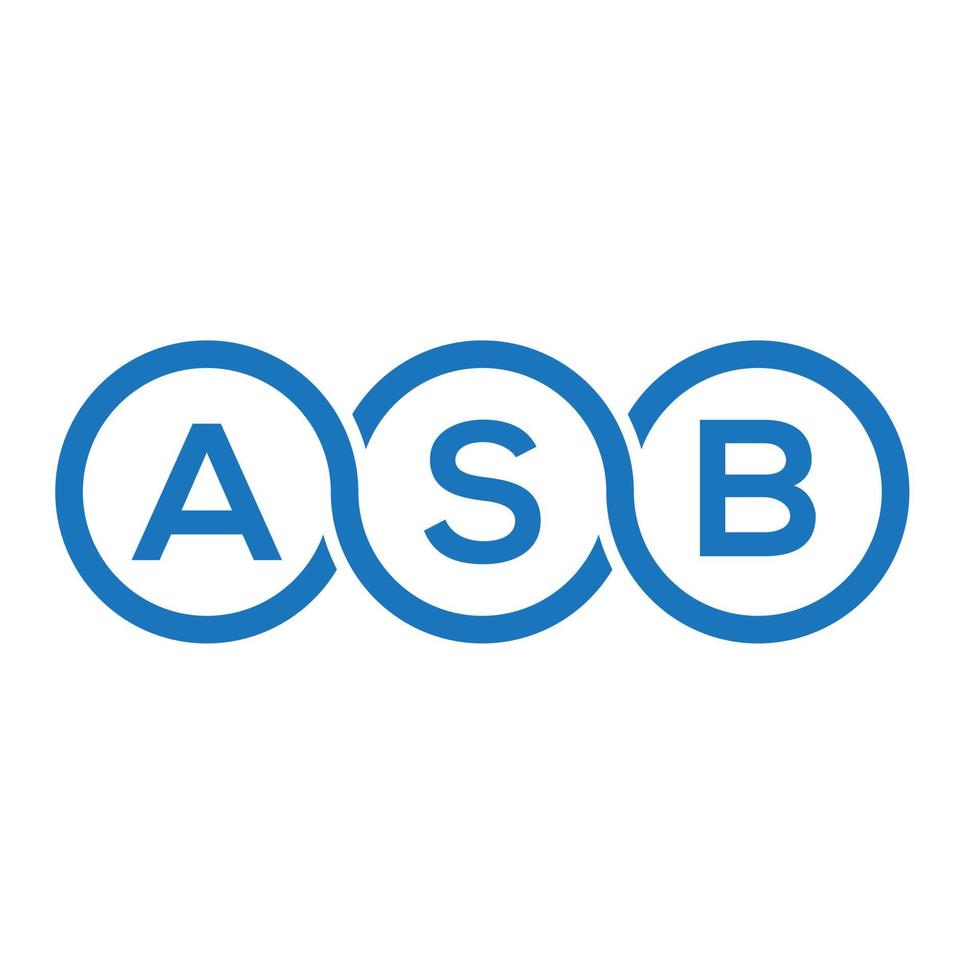 diseño de logotipo de letra asb sobre fondo blanco. concepto de logotipo de letra de iniciales creativas asb. diseño de letras asb. vector