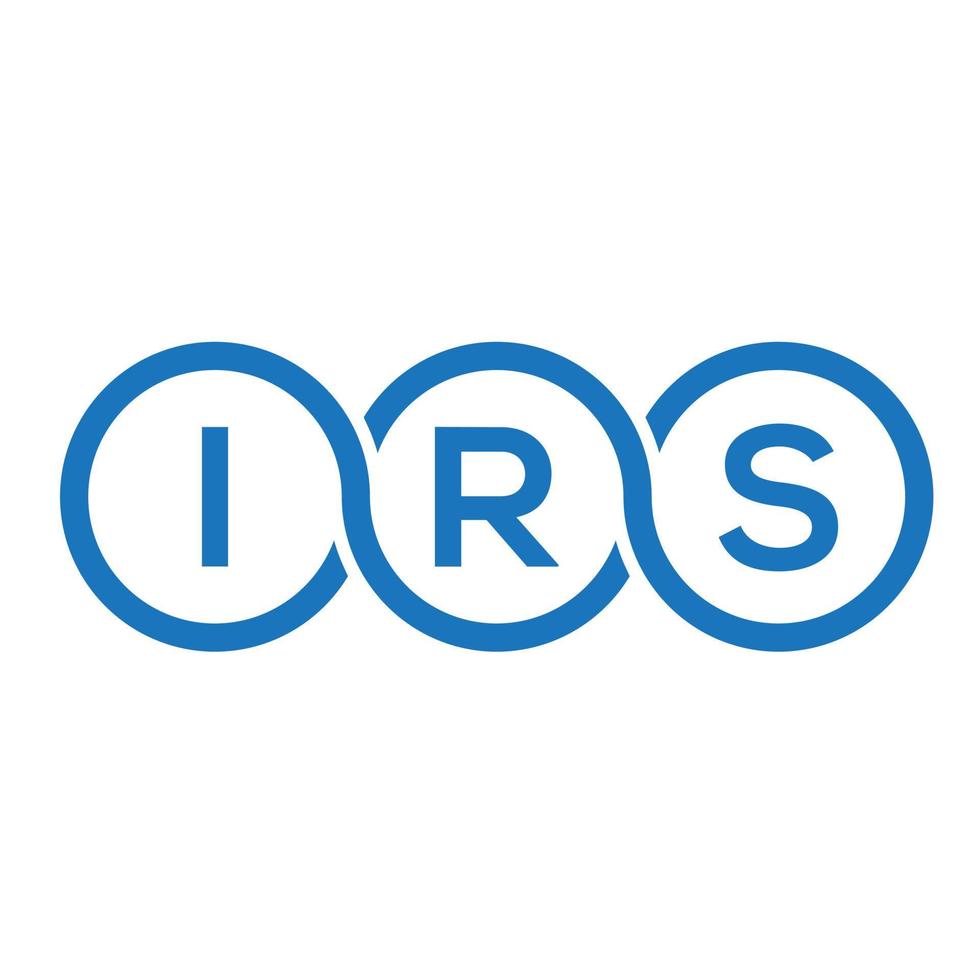 diseño de logotipo de letra irs sobre fondo blanco. concepto creativo del logotipo de la letra de las iniciales de irs. diseño de carta irs. vector