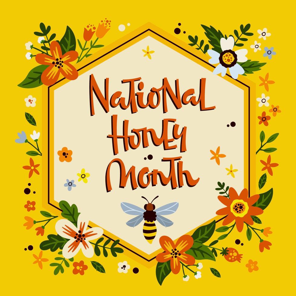 banner creativo del mes nacional de la miel vector