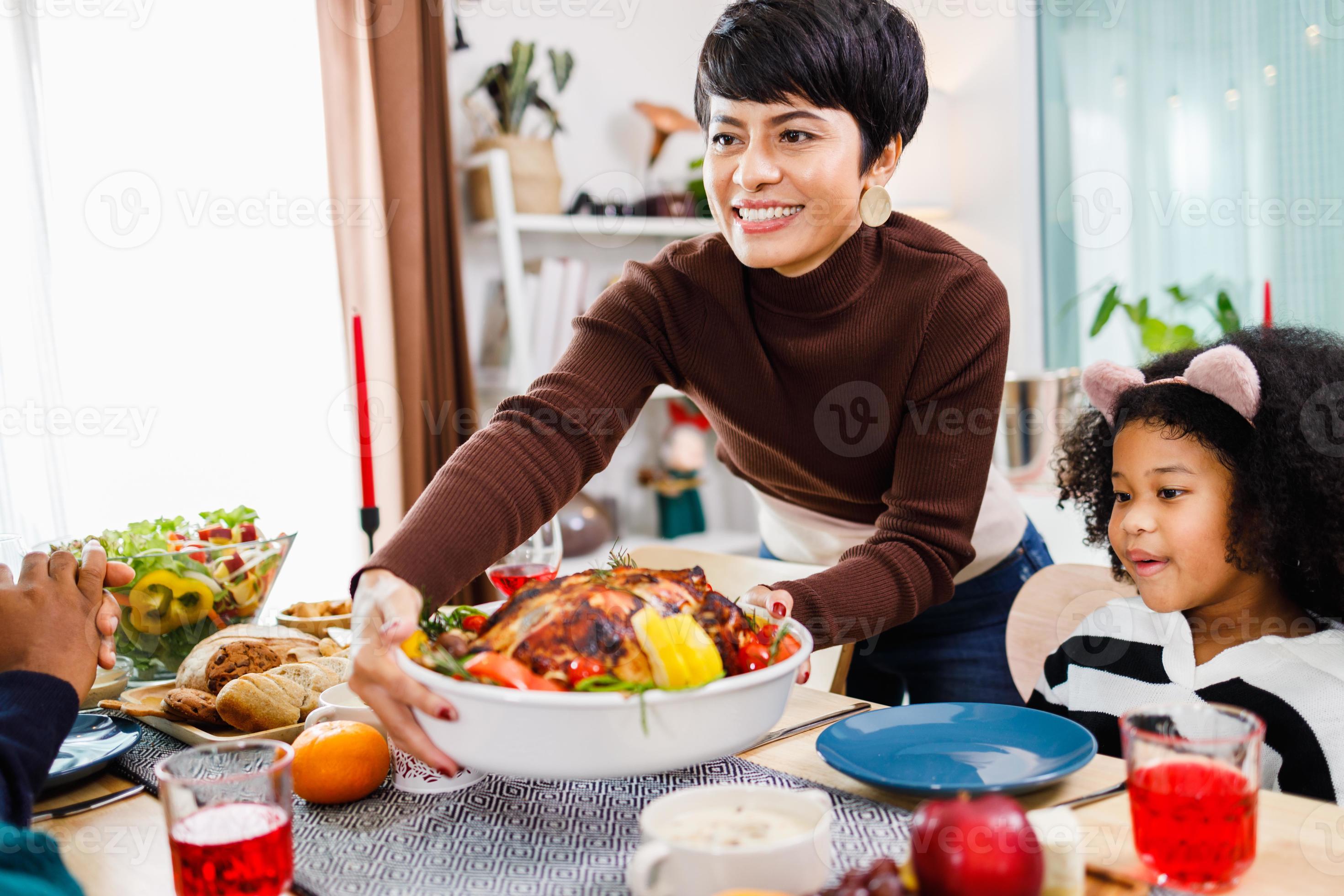 African American family. Merry Christmas. Happy family are having