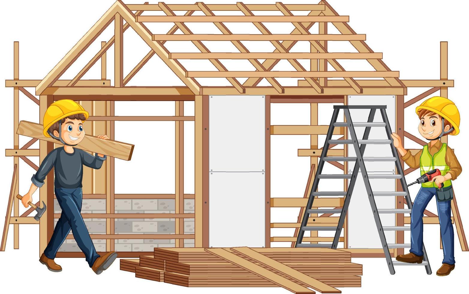 House construction site concept vector