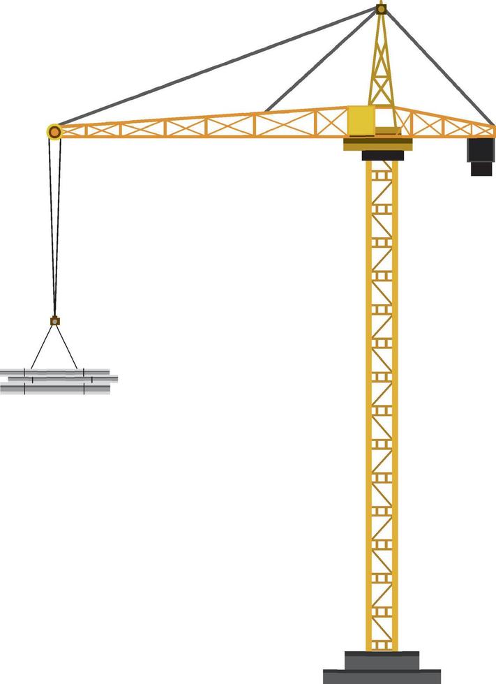 Isolated tower crane cartoon style vector