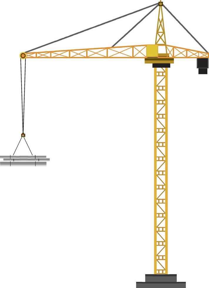 estilo de dibujos animados de grúa torre aislada vector