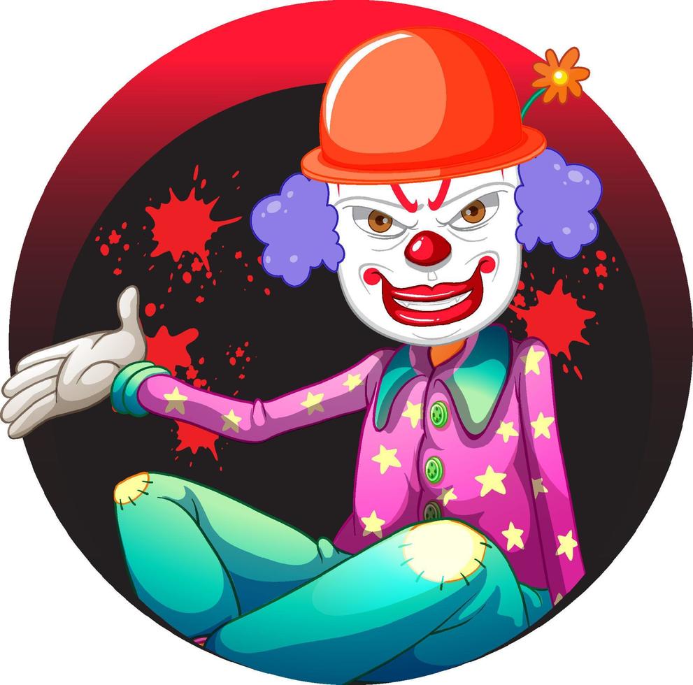 Cartoon clown with red nose vector