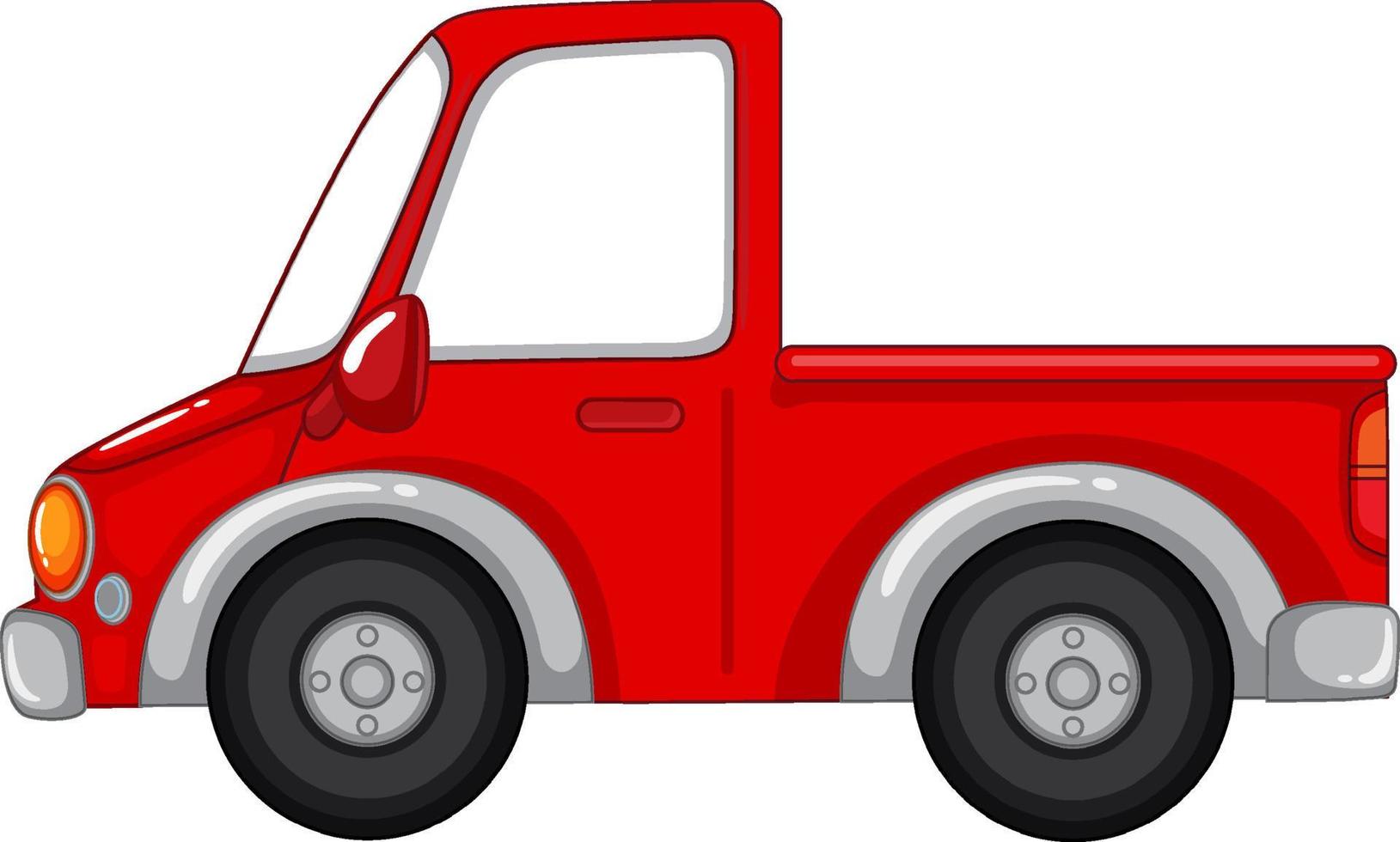 Old red truck on white background vector