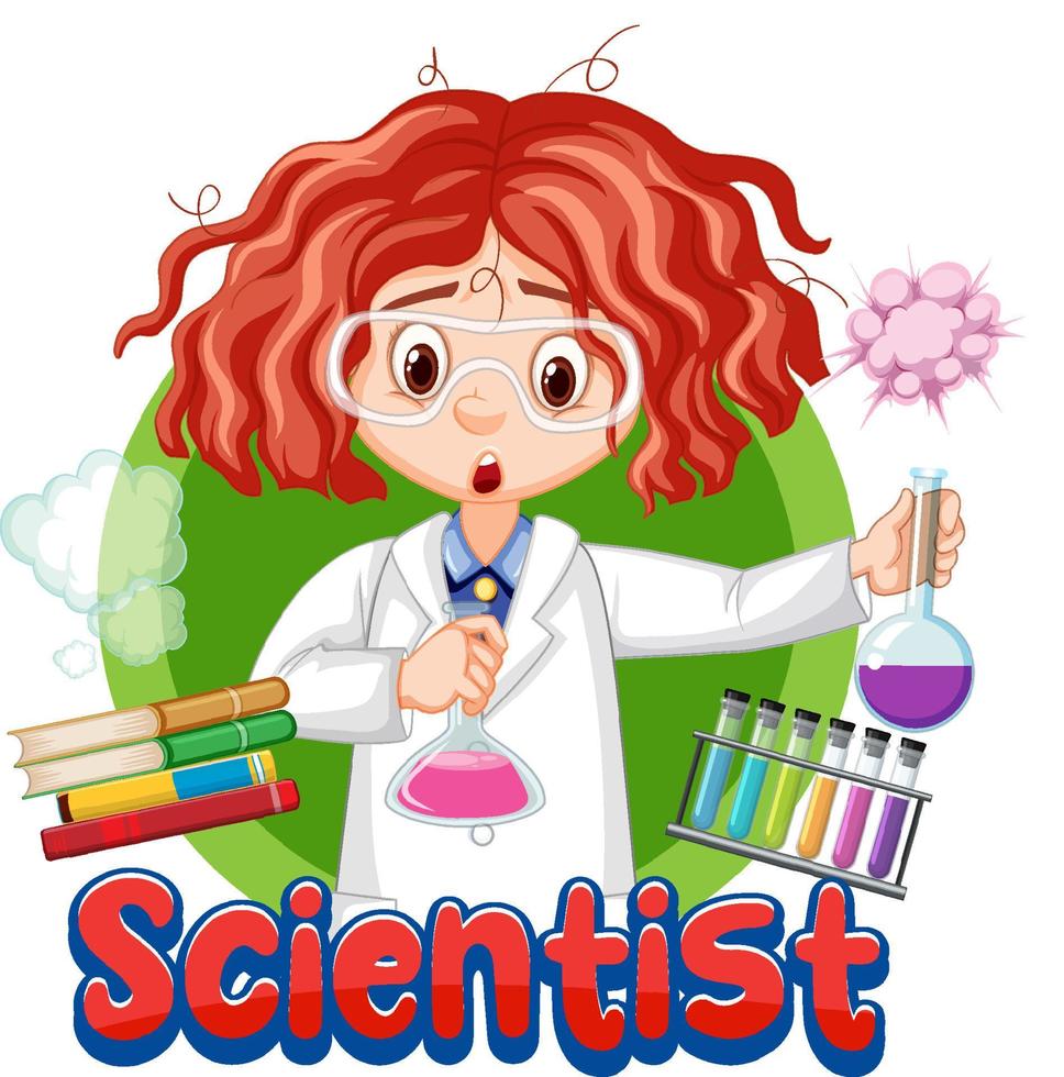 Scientist doing science experiment in the lab vector