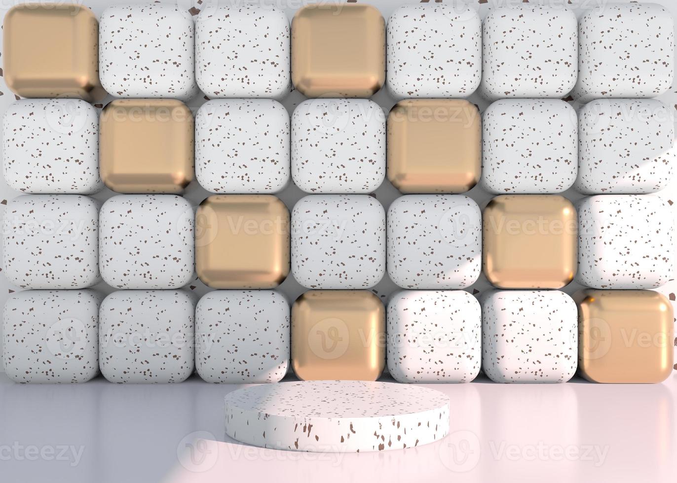 Minimal scene with geometrical forms, podiums in cream background with shadows. Scene to show cosmetic product, Showcase, shopfront, display case. 3d photo