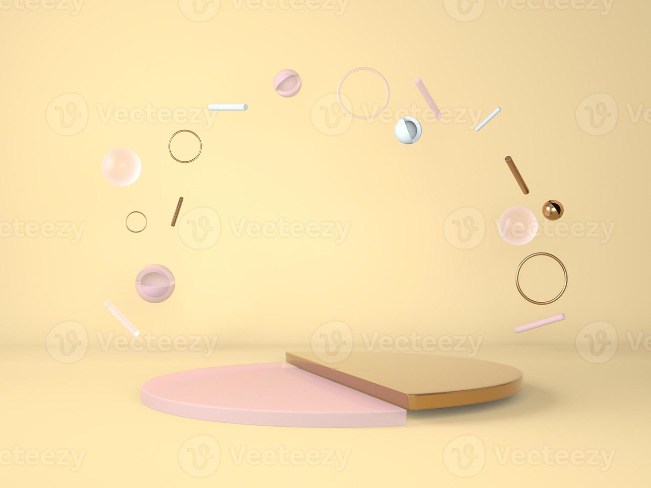 Product podium on pastel background 3d. Abstract minimal geometry concept. Studio stand platform theme. Exhibition and business marketing presentation stage. photo