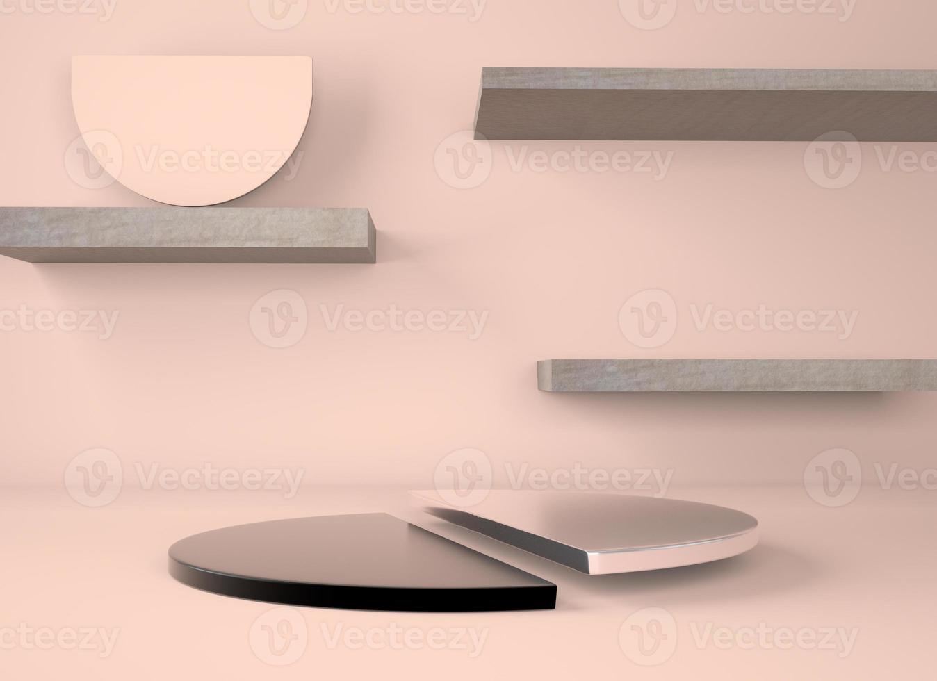 Product podium on pastel background 3d. Abstract minimal geometry concept. Studio stand platform theme. Exhibition and business marketing presentation stage. photo