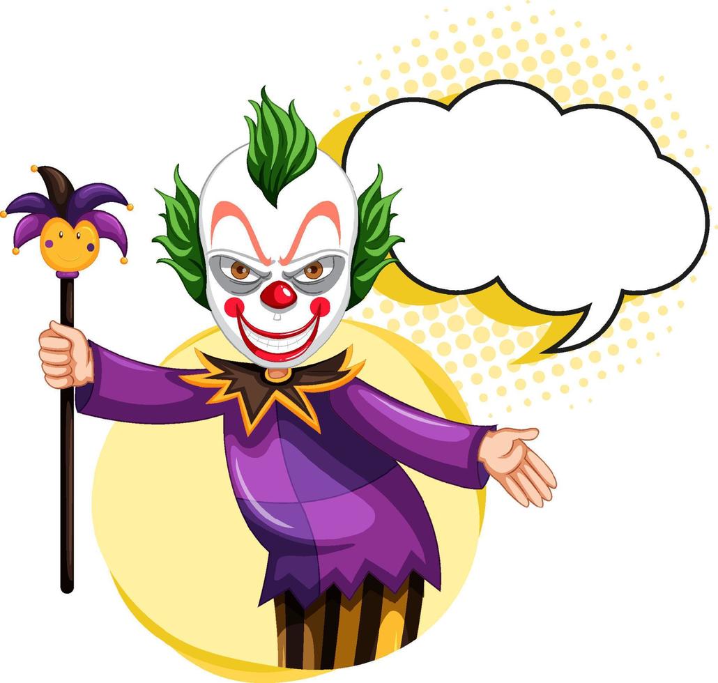 Clown with bubble speech vector