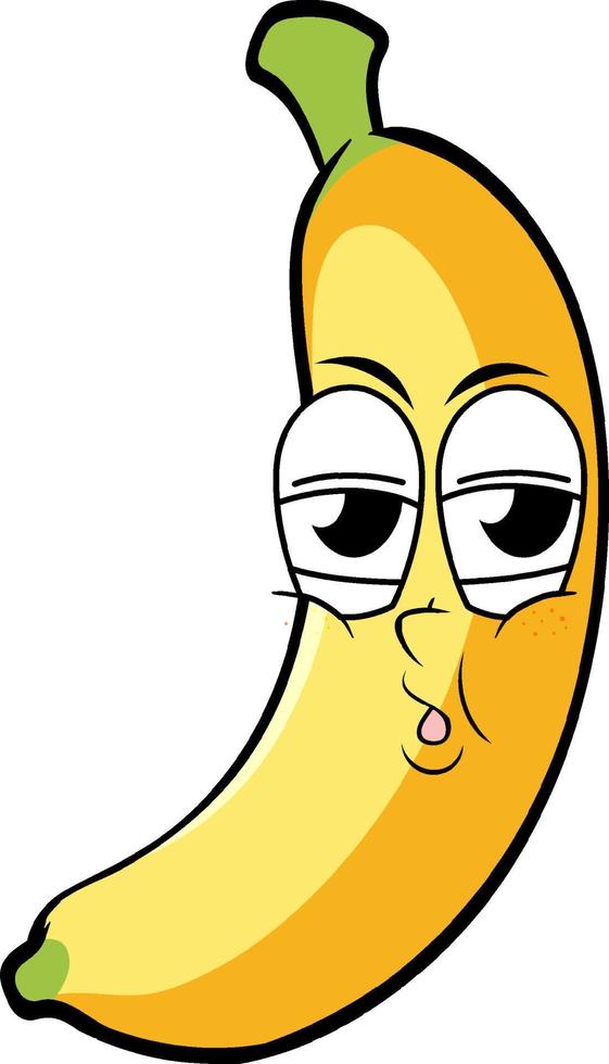 Banana with silly face vector